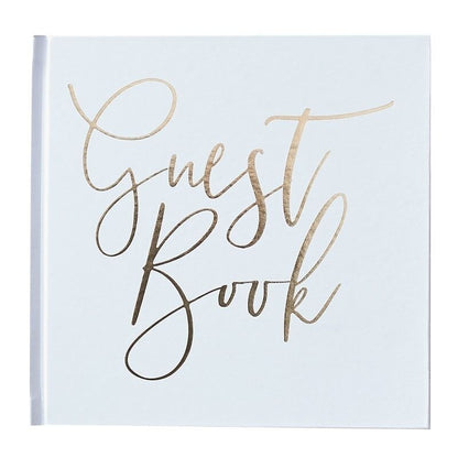 White & Gold Guest Book