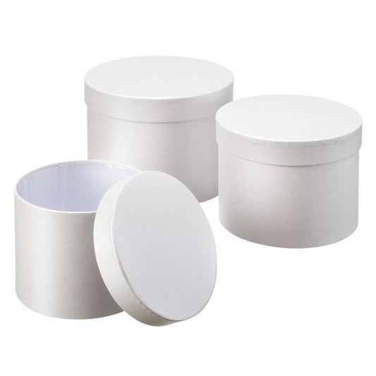 White Symphony Hat Boxes (Set of 3)