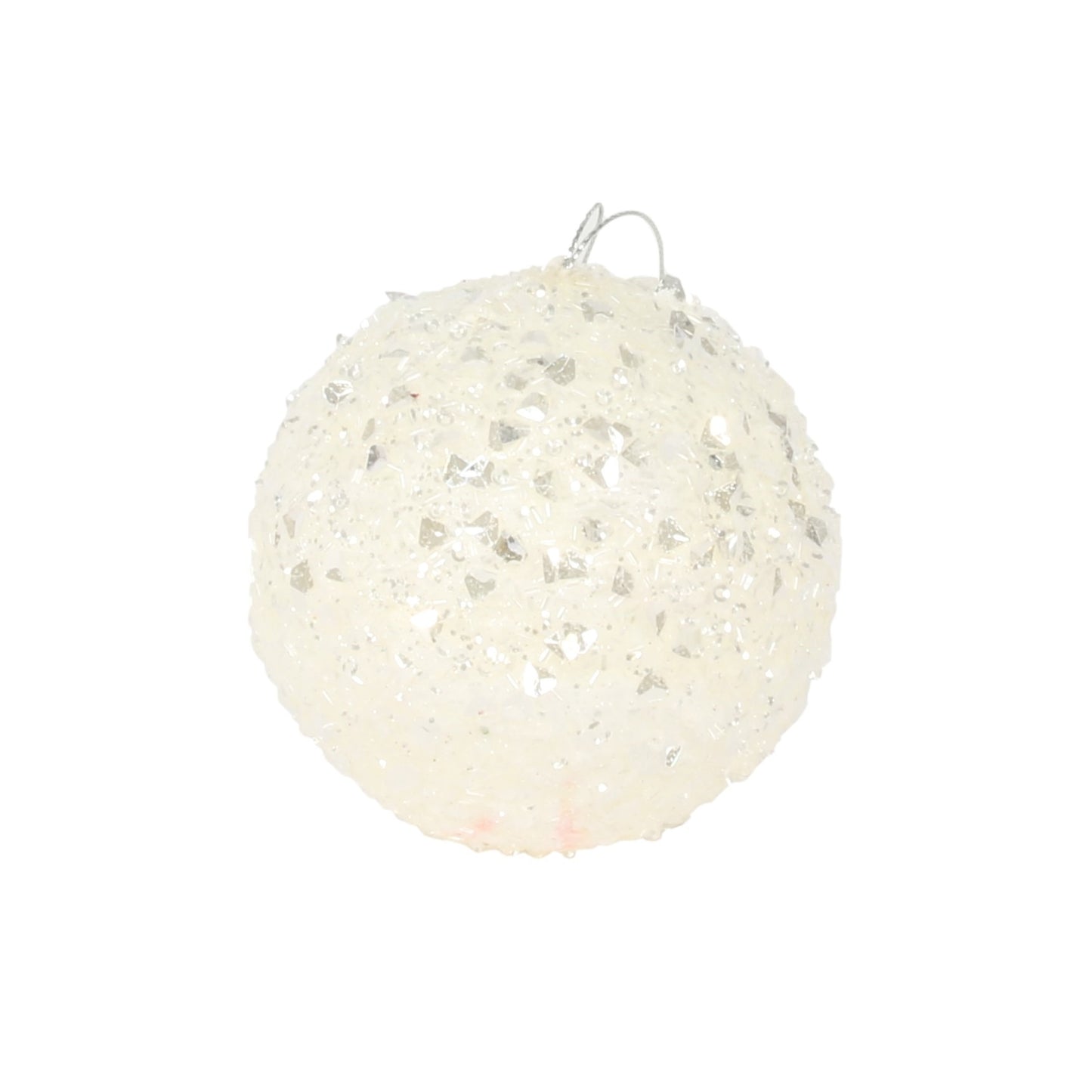 Winter Wonderland White Glitter Bauble (10cm)