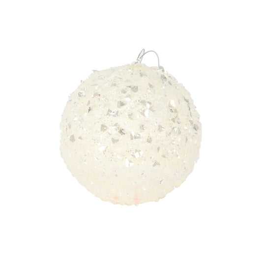 Winter Wonderland White Glitter Bauble (10cm)