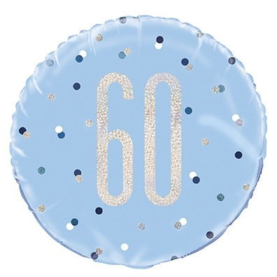 Blue and Silver Prismatic 60th Birthday Foil Balloon (18 Inch)