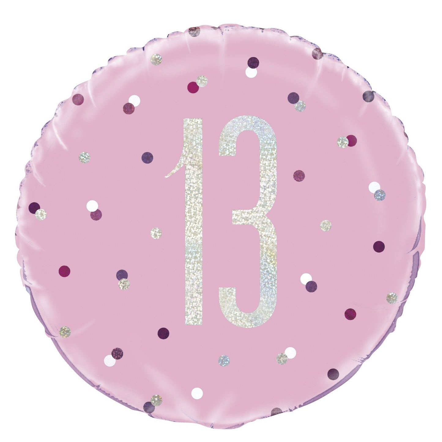 Pink and Silver Prismatic 13th Birthday Foil Balloon (18 Inch)