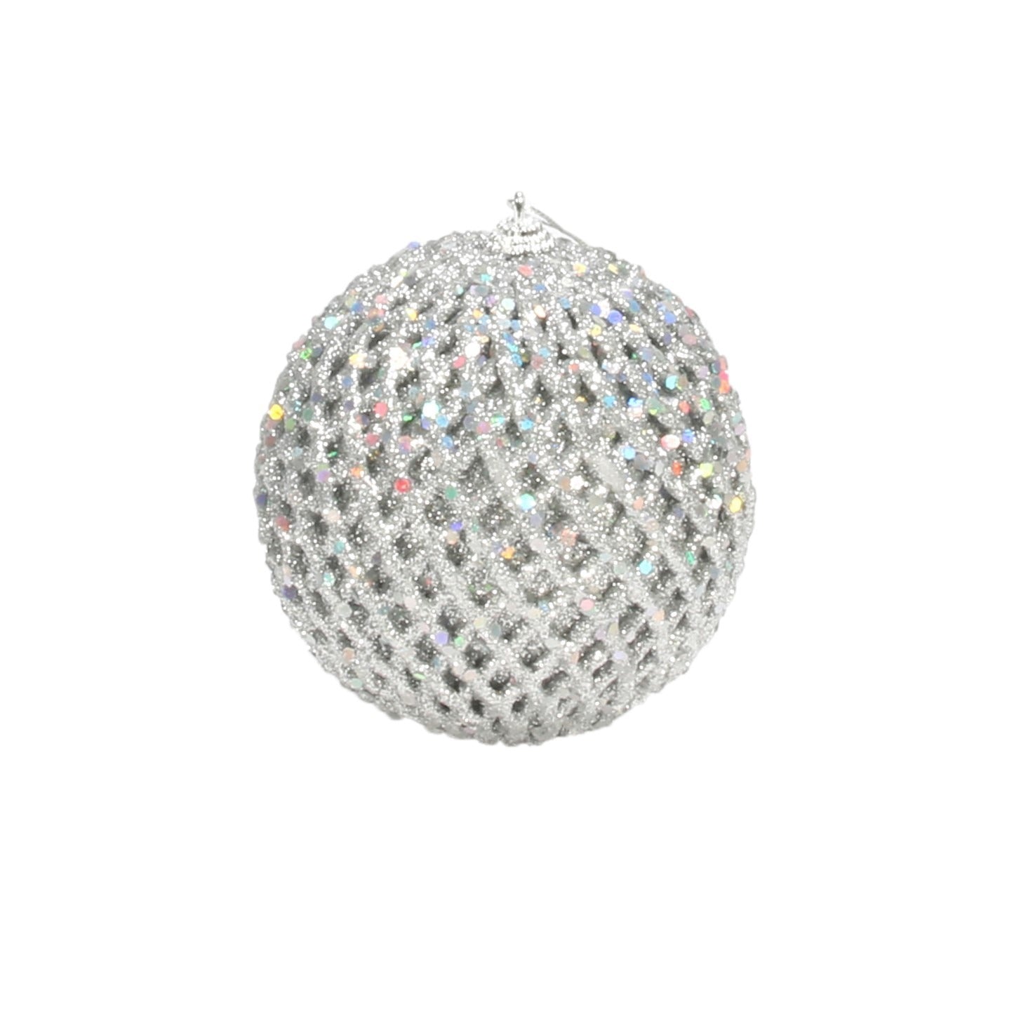 Silver Glitter and Sequin Bauble (Dia10cm)