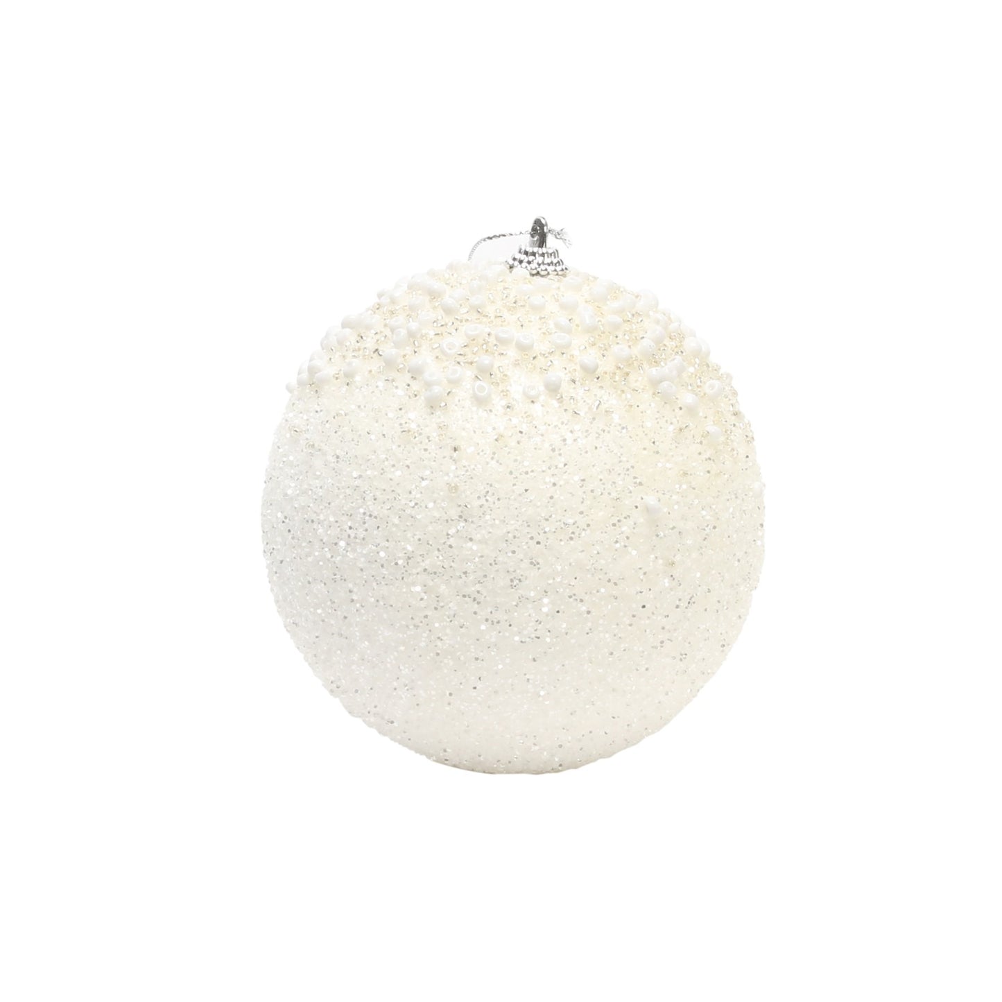 Winter Wonderland Glitter and Bead Snowball Bauble (Dia12cm)