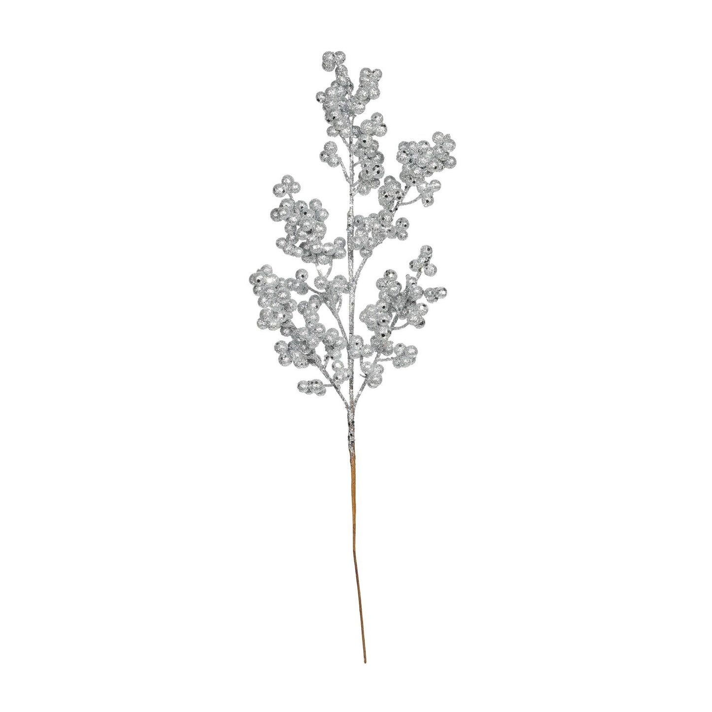 Silver Glitter Berry Stem (H47cm)