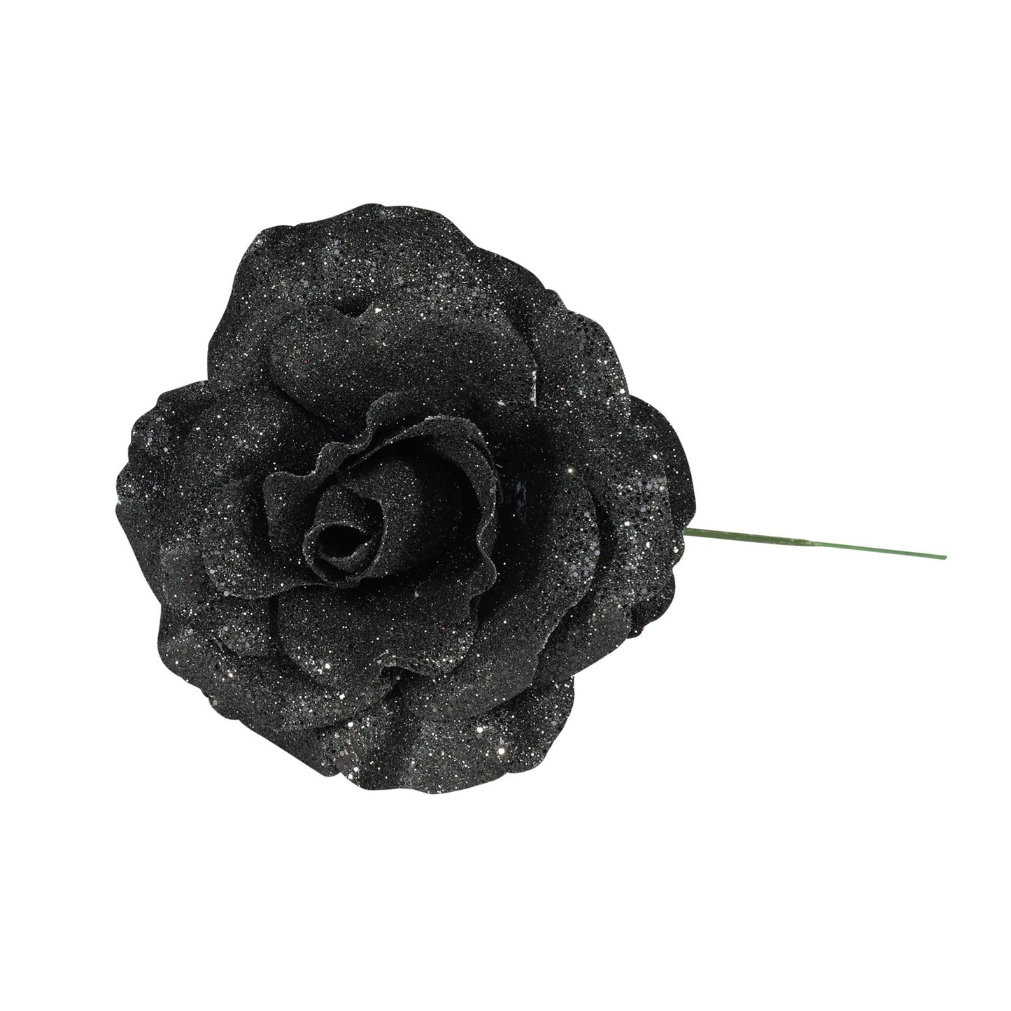 Black Rose with Glitter (21cm)