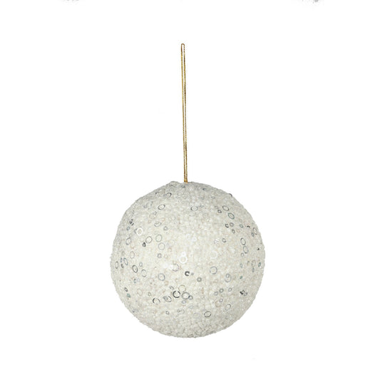 Winter Wonderland White Glitter Bauble (Dia12cm)