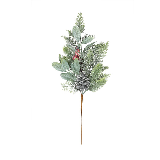 Foliage Pick with Pine Cone   Red Berries (H50cm)