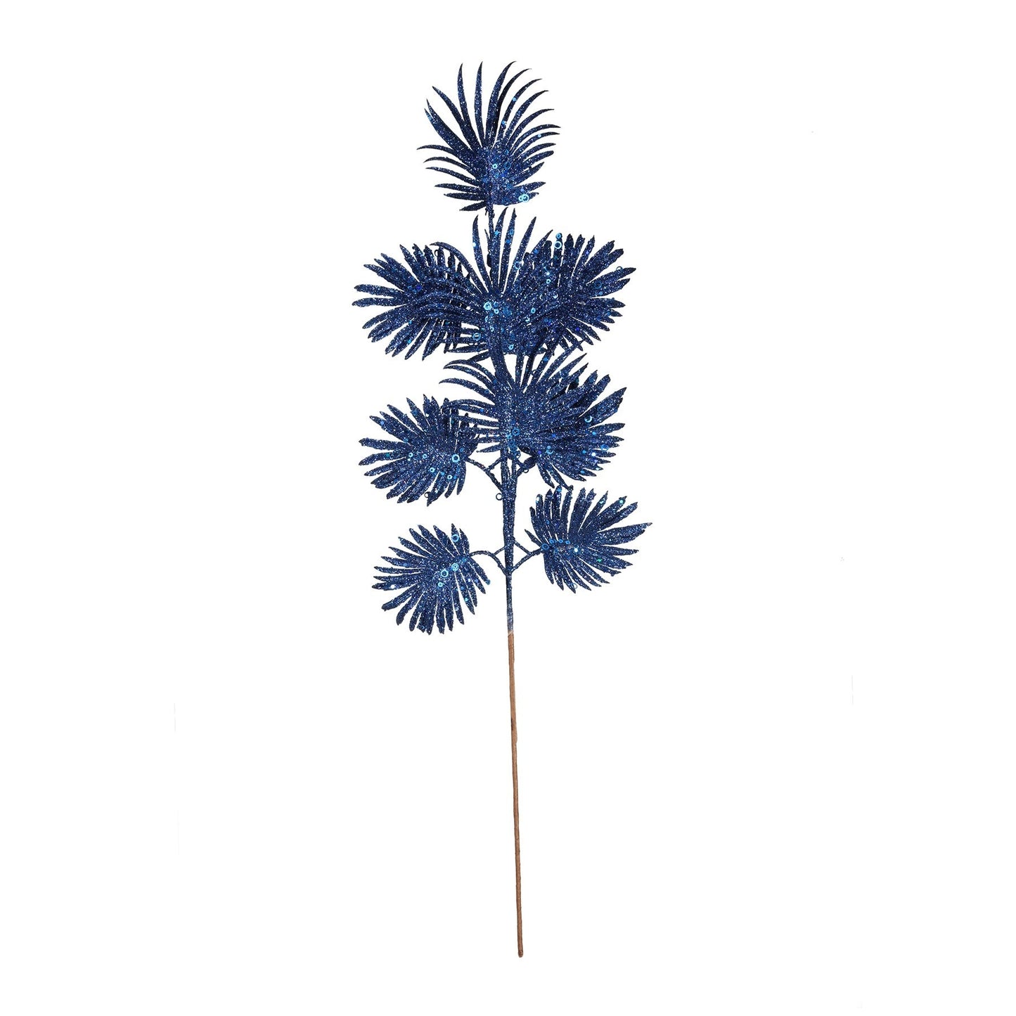 Royal Blue Glitter Feather Stem (H75cm)