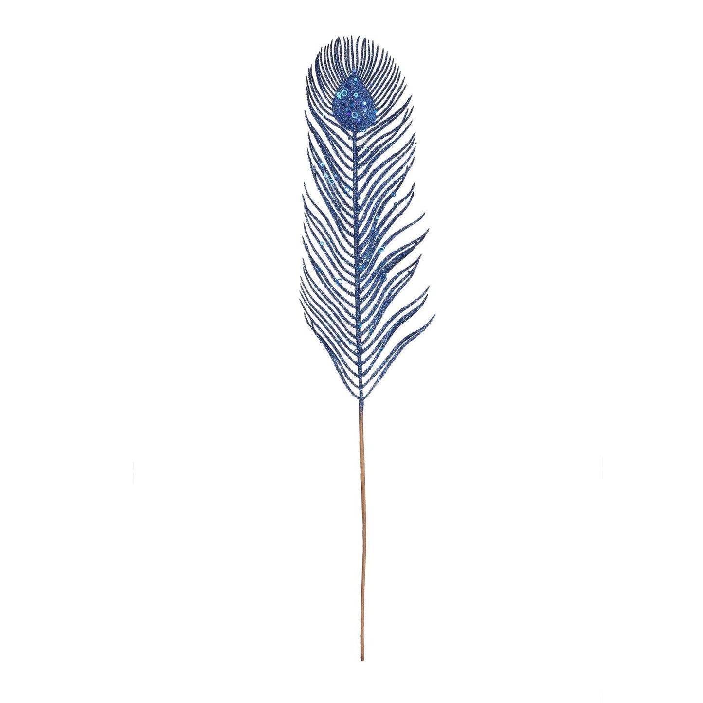 Royal Blue Glitter Feather Stem (H67cm)