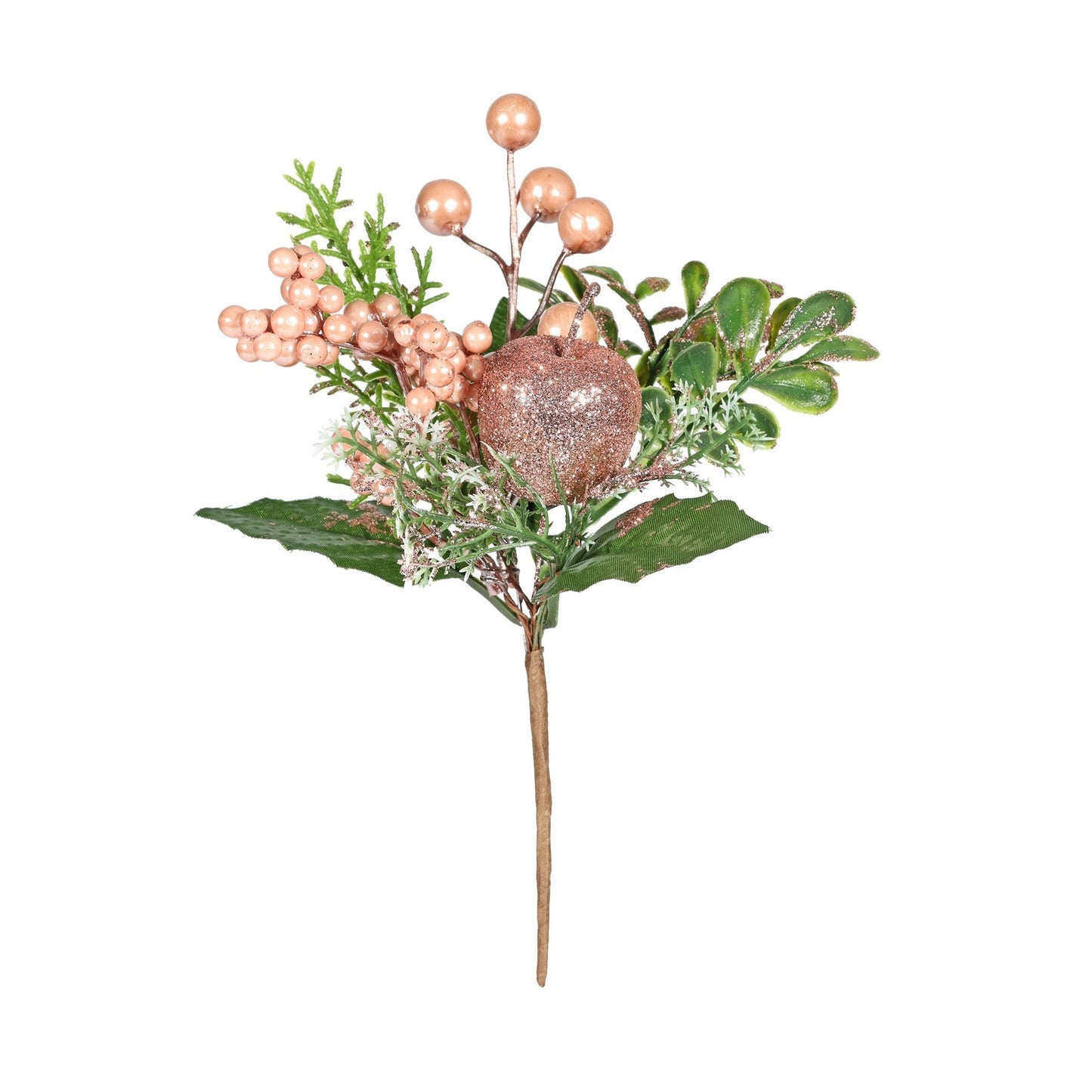 Pink Apple  Berry and Foliage Pick (H20cm)