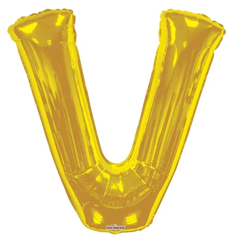 34inch   Letter Balloon - V - Gold