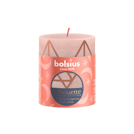 Bolsius Pink   Print Rustic Silhouette Candle (80mm x 68mm)