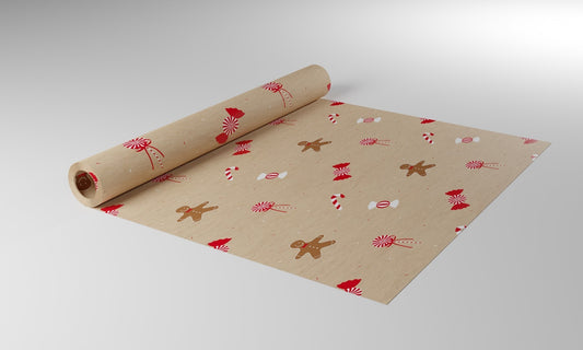 Nat Kraft Candycane Paper (50cmx100m)