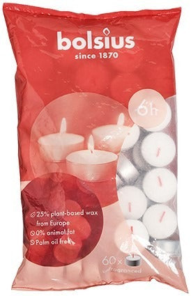 Bolsius Sustainable 6 Hour Tealights (Bag of 60)