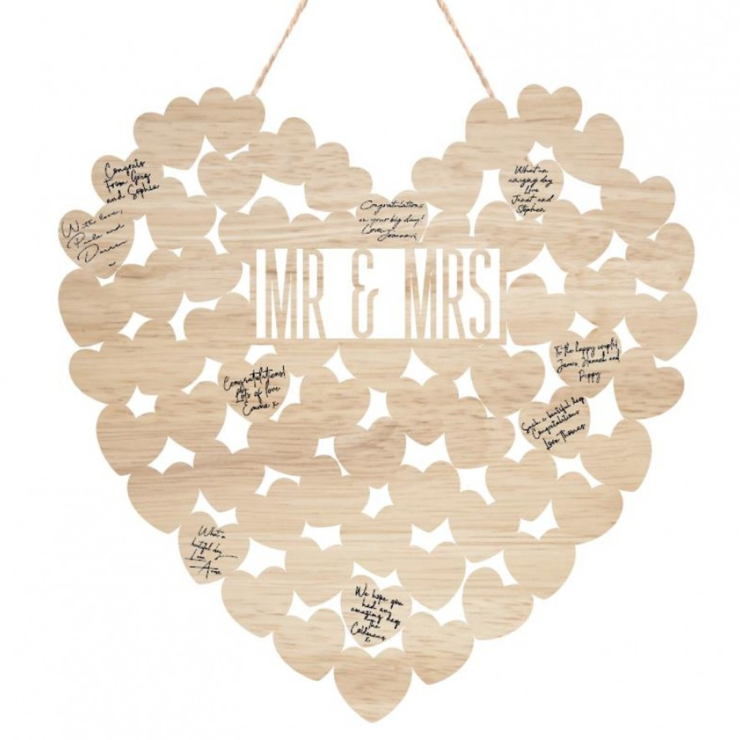 Wooden Keepsake Heart Guest Book