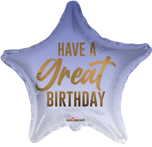 ECO 18inch Birthday Star Metallic Balloon