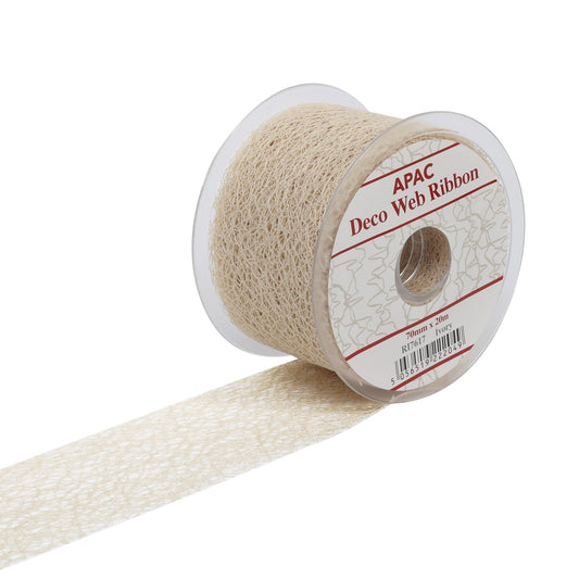 Ivory Deco Web Ribbon (70mm x 20m)