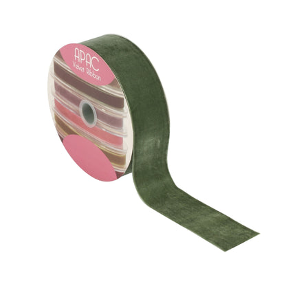 Dusky Green Velvet Ribbon (50mm x 20m)