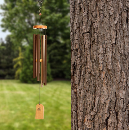 Wood and Aluminium Wind Chime with Bronze Finish (69cm)