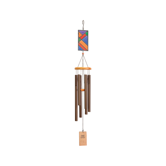 Bronze Wind Chime with Stained Glass (86cm)