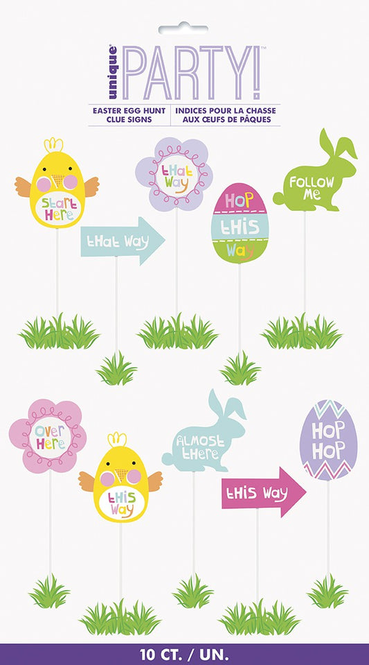 Easter Egg Hunt Clue Signs (Pack of 10)