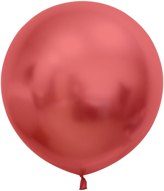 Red Chrome Jumbo Latex Balloon - 24 inch (Pk 3)