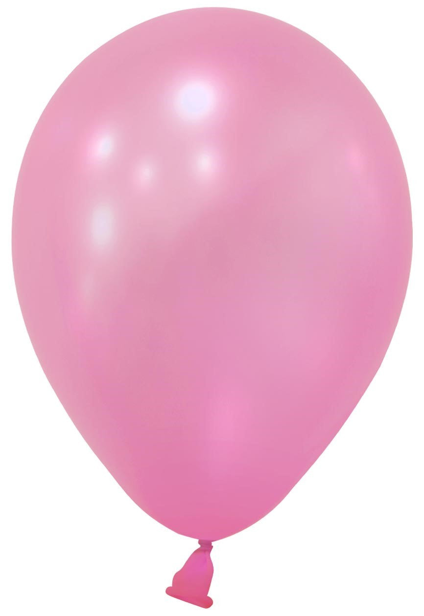 Pink Metallic Round Latex Shape Balloon - 5 inch (Pk 100)