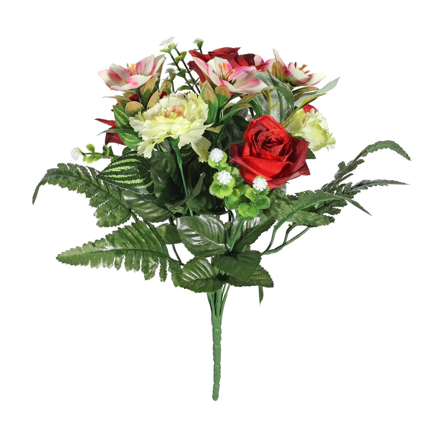 Pembroke Rose and Fern Mixed Red Bunch