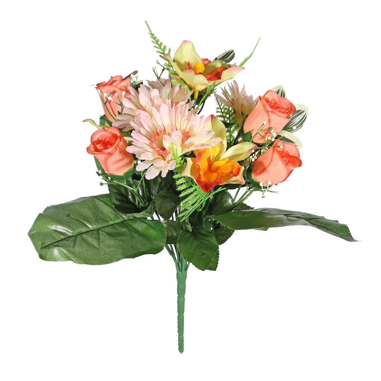 Peach Pembroke Gerbera and Orchid Mixed Bunch