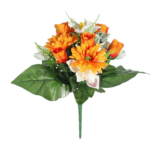 Orange Pembroke Gerbera and Orchid Mixed Bunch