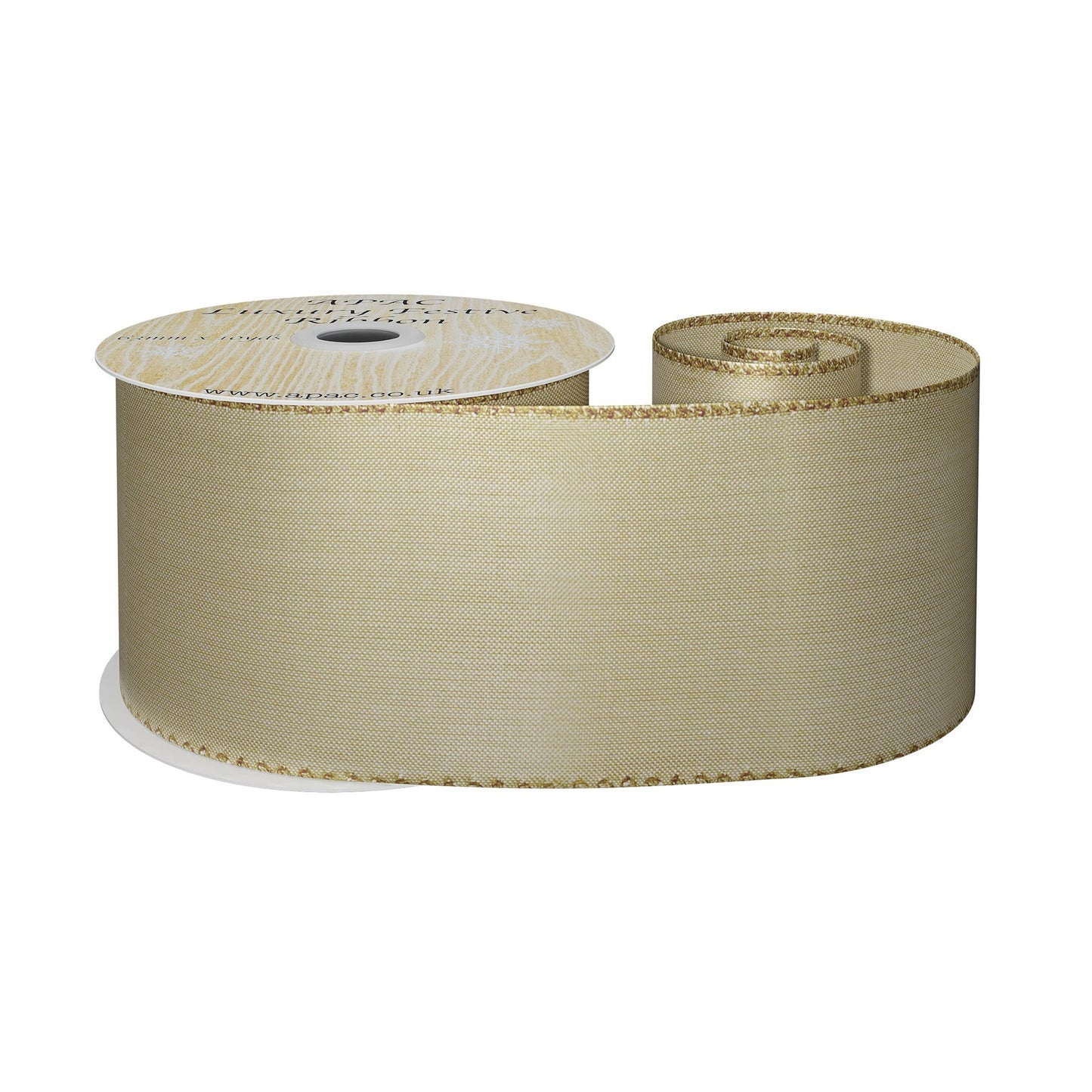 Shiny Pale Gold Ribbon (63mm x 10yds)