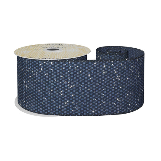 Navy Sparkle Christmas Ribbon