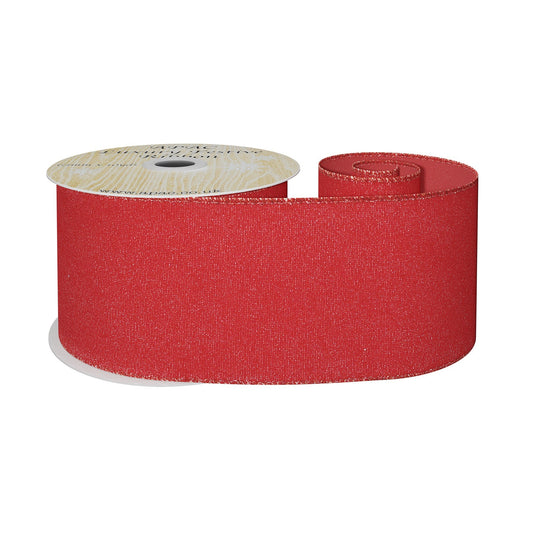 Red Metallic Ribbon (63mm x 10yd)