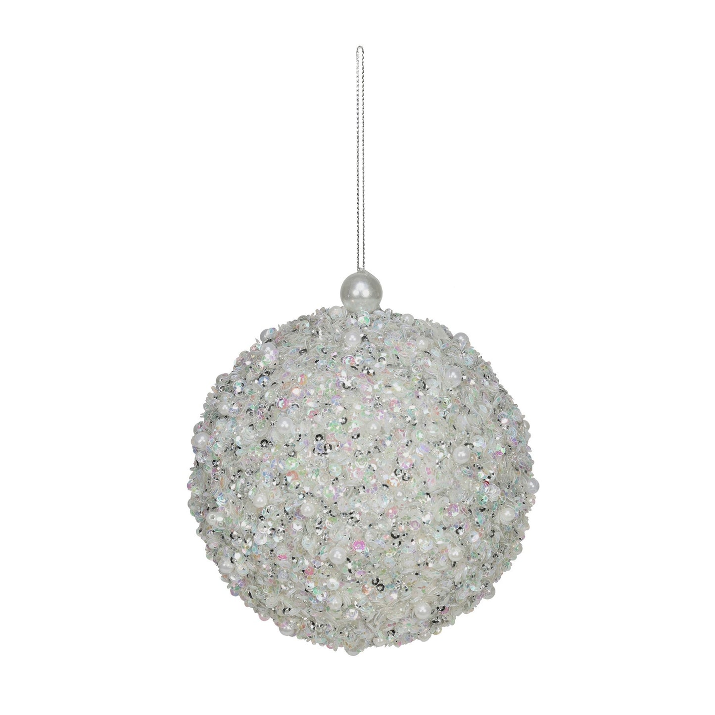 Winter Wonderland Encrusted Bauble with Beads (Dia12cm)