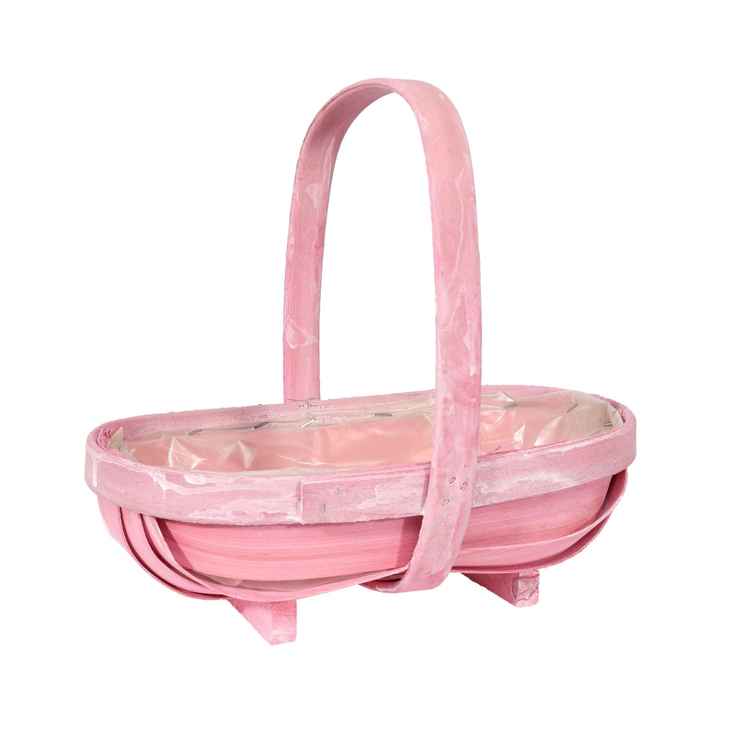 Pink Softwood Trug Basket 25.5cm