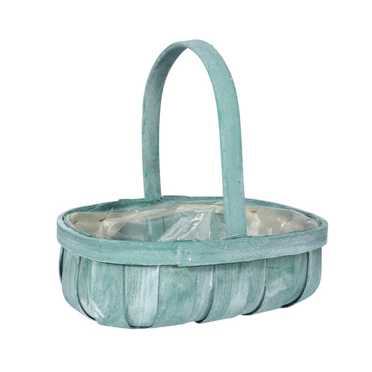 Green Softwood Trug Basket 30cm