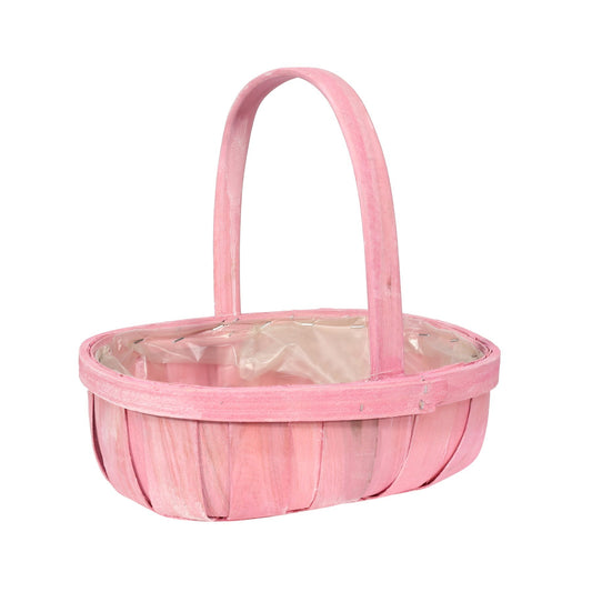 Pink Softwood Trug Basket 30cm