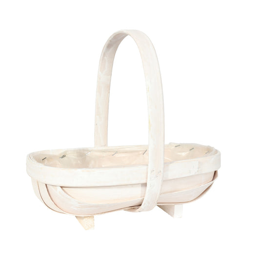 White Softwood Trug Basket 25.5cm