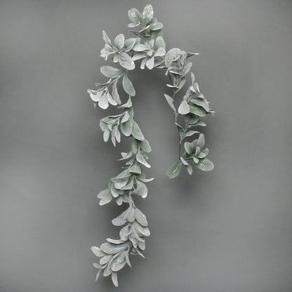 Green Glitter Flocked Lambs Ear Garland