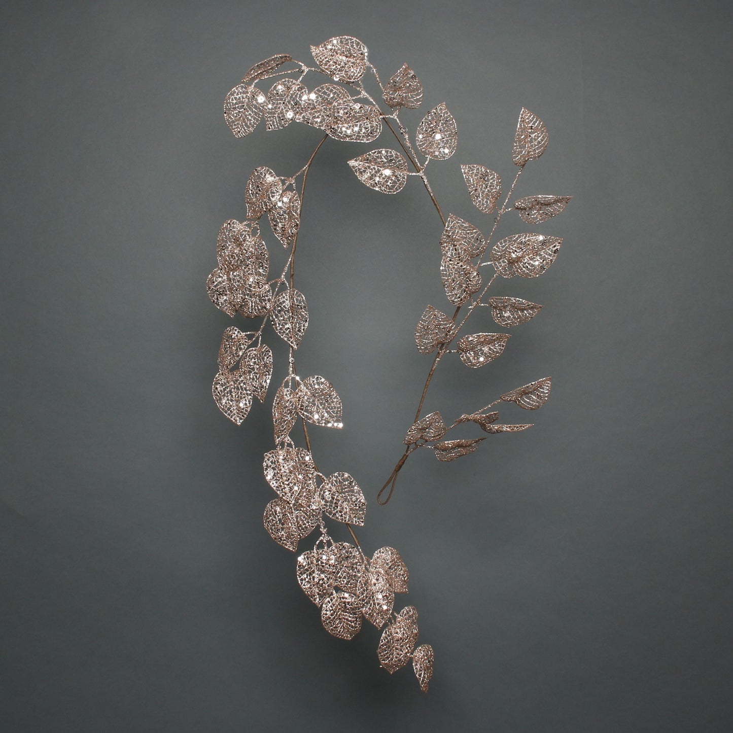 Champagne Glitter Leaf Garland  (150cm)