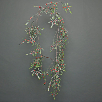 Frosted Red Berry Mistletoe Garland (180cm)