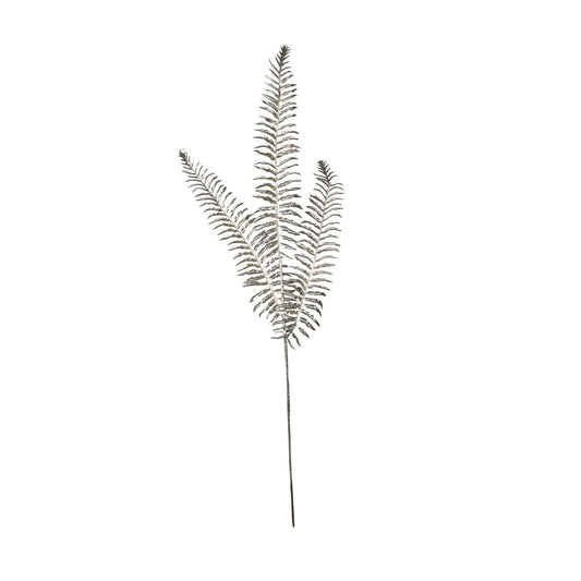 Champagne Metallic Fern Spray Stem (x3 Leaves)