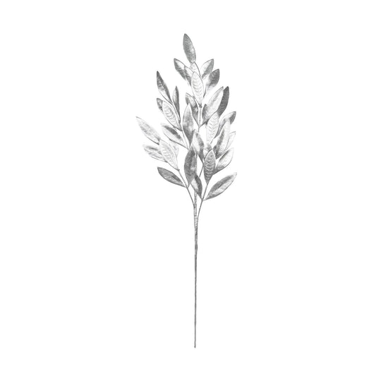 Silver Metallic Laurel Leaf Spray