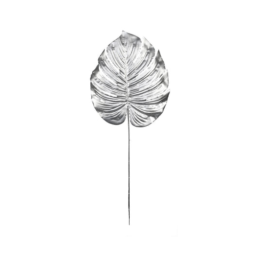 Silver Metallic Monstera leaf (Medium)