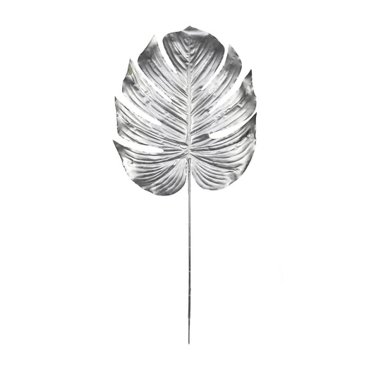 Silver Metallic Monstera leaf (Large)