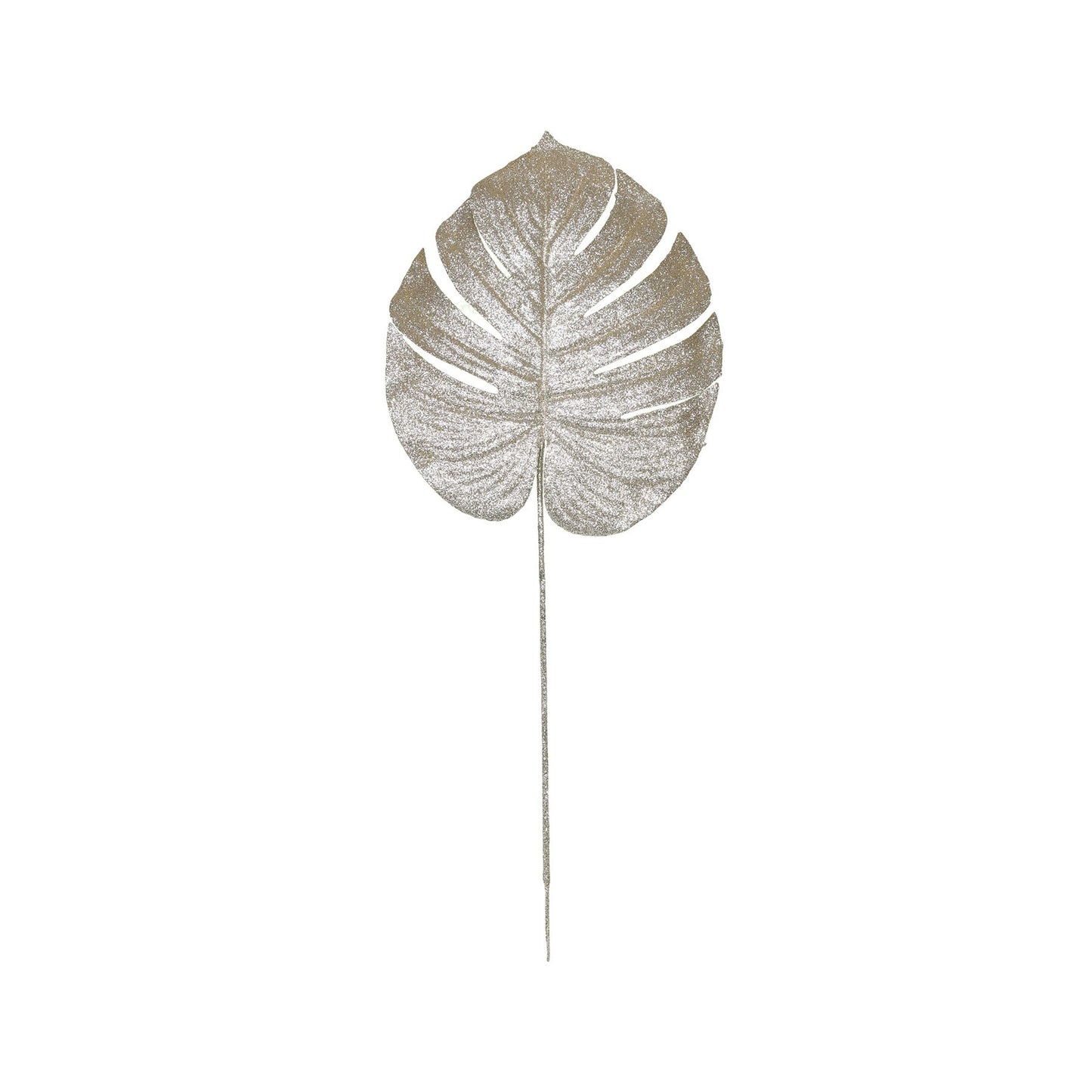 Champagne Glitter Monstera Leaf (Medium)