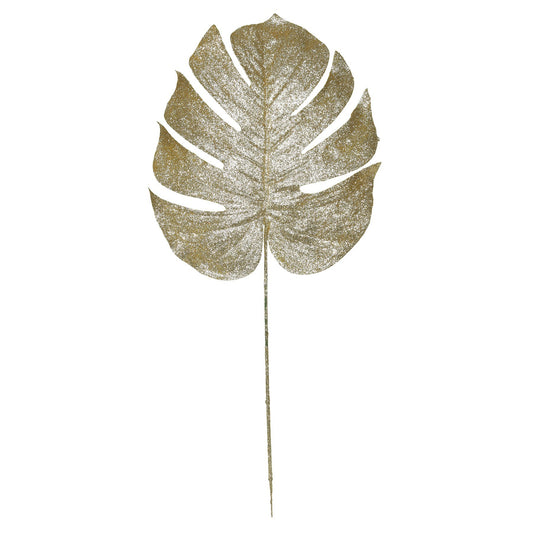 Gold Glitter Monstera Leaf (Large)