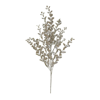 Champagne Glitter Boxwood Spray