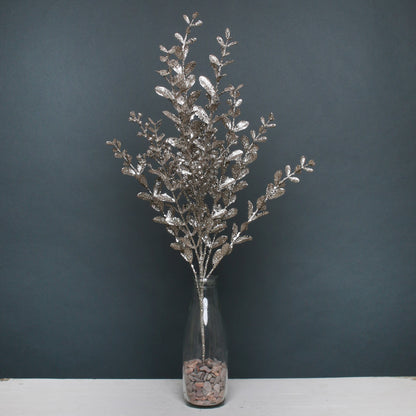 Champagne Glitter Boxwood Spray